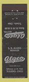 Matchbook Cover - Algeo Hotel Toledo OH ADVANCE