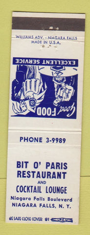 Matchbook Cover - Bit o Paris Restaurant Niagara Falls NY