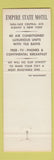 Matchbook Cover - Empire State Motel Albany NY