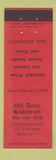 Matchbook Cover - Old Dover Restaurant Bar Grill Bronx NY