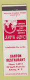 Matchbook Cover - Canton Restaurant Albany NY Chinese