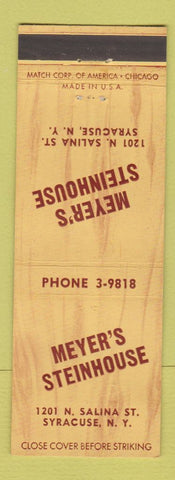 Matchbook Cover - Meyer's Steinhouse Syracuse NY