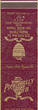 Matchbook Cover - Picadilly Pub Fort Myers FL