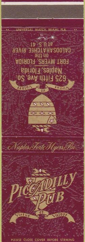 Matchbook Cover - Picadilly Pub Fort Myers FL