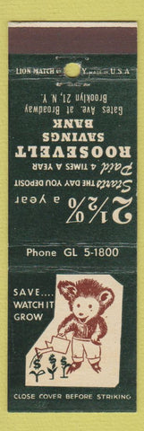 Matchbook Cover - Roosevelt Savings Bank Brooklyn NY