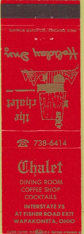 Matchbook Cover - Chalet Holiday Inn Wapakoneta OH