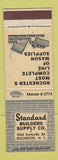 Matchbook Cover - Standard Building Supply Rochester NY