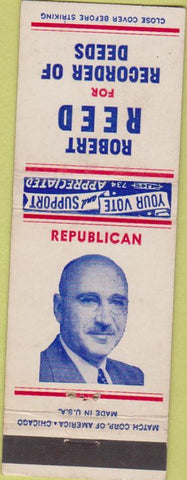 Matchbook Cover - Robert Reed Republican Deed Record