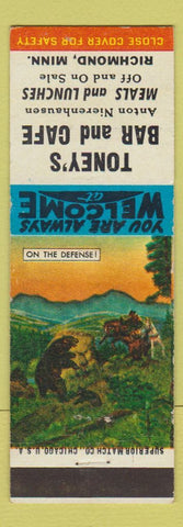 Matchbook Cover - Toney's Bar Cafe Richmond MN