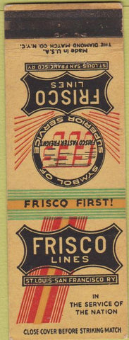 Matchbook Cover - Frisco Lines Railroad St Louis San Francisco