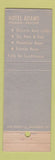 Matchbook Cover - Hotel Adams Phoenix AZ