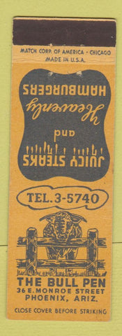 Matchbook Cover - The Bull Penn Phoenix AZ