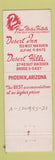 Matchbook Cover - Desert Inn Phoenix AZ