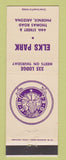 Matchbook Cover - Elks Lodge Phoenix AZ