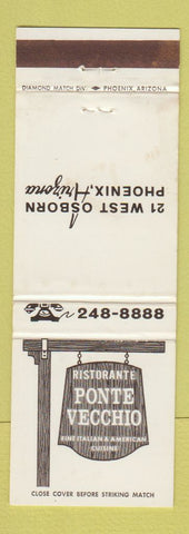 Matchbook Cover - Ristorante Ponte Vecchio Italian Phoenix AZ