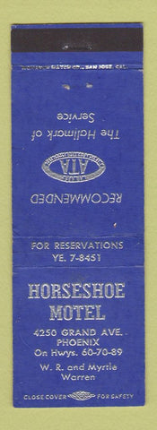 Matchbook Cover - Horseshoe Motel Phoenix AZ