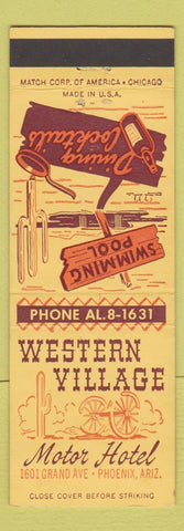 Matchbook Cover - Western Village Motor Hotel Phoenix AZ