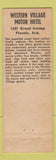 Matchbook Cover - Western Village Motor Hotel Phoenix AZ