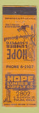 Matchbook Cover - Hope Lumber and Supply Tulsa OK WEAR