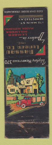 Matchbook Cover - Nassau Lumber Hempstead NY POOR STRIKER