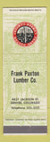 Matchbook Cover - Frank Paxton Lumber Denver Colorado