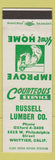 Matchbook Cover - Russell Lumber Whittier CA