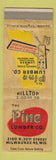 Matchbook Cover - Pine Lumber Milwaukee WI WEAR