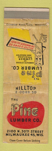 Matchbook Cover - Pine Lumber Milwaukee WI WEAR