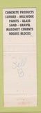 Matchbook Cover - Rogers Building Suply Lumber Bloomington IN