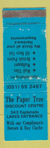 Matchbook Cover - The Paper Tree Lakes Entrace Australia wallpaper tiles WORN