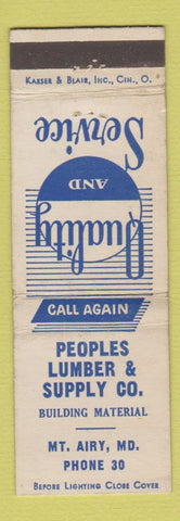 Matchbook Cover - Peoples Lumber Supply Mount Airy MD WEAR
