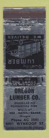 Matchbook Cover - Oregon Lumber Denver Colorado WEAR
