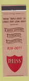 Matchbook Cover - Reiss' Restaurant St Louis Park MN