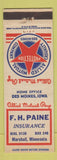 Matchbook Cover - FH Paine Insurance Marshall MN