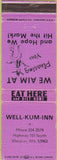 Matchbook Cover - Well Kum Inn Waupon WI