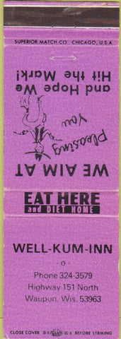 Matchbook Cover - Well Kum Inn Waupon WI