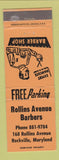 Matchbook Cover - Rollins Avenue Barber Shop Rockville MD