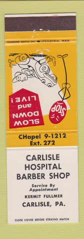 Matchbook Cover - Carlisle Hospital Barber Shop PA