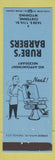 Matchbook Cover - Rube's Barber Shop Cheyenne WY