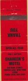 Matchbook Cover - Shanheen's Motel Tupper Lake NY red