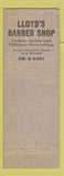 Matchbook Cover - Lloyd's Barber Shop Los Angeles CA hillbilly