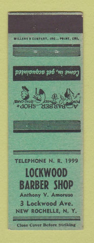 Matchbook Cover - Lockwood Barber Shop New Rochelle NY