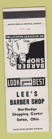 Matchbook Cover - Lee's Barber Shop Eaton OH
