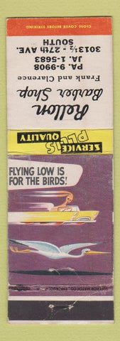 Matchbook Cover - Rellon Barber Shop WEAR
