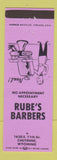 Matchbook Cover - Rube's Barber Shop Cheyenne WY PINK