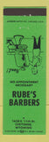 Matchbook Cover - Rube's Barber Shop Cheyenne WY GREEN