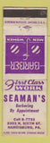 Matchbook Cover - Seaman's Barber Shop Harrisburg PA WEAR