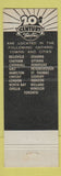 Matchbook Cover - 20th Century Movie Theatres Canada