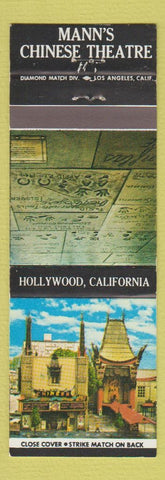 Matchbook Cover - Mann's Chinese Theatre Hollywood CA movies