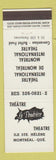 Matchbook Cover - Theatre La Poudriere Montreal QC movies